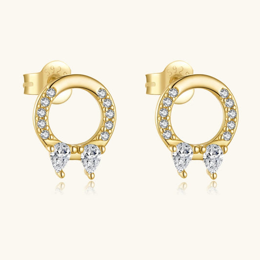 Golden Teardrop Spark Earrings