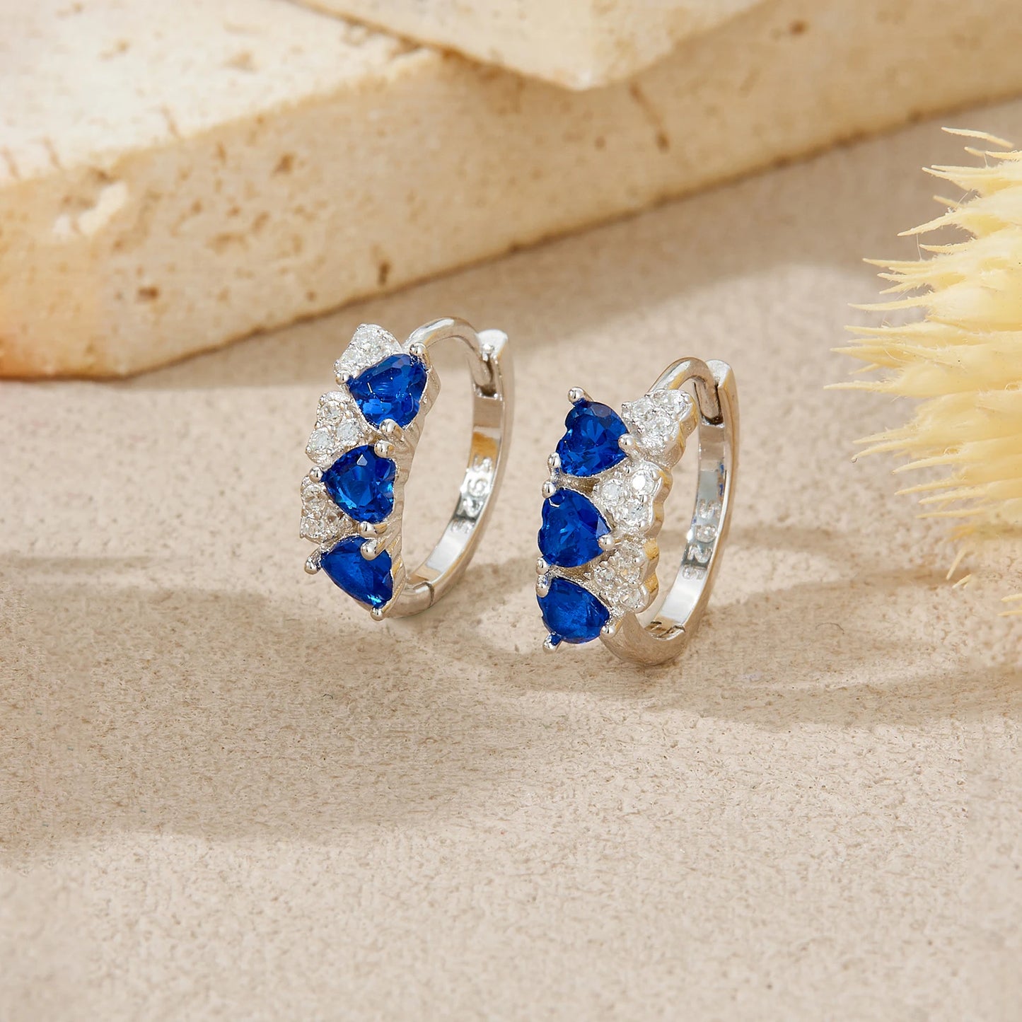 Midnight Sapphire Hoop Earrings