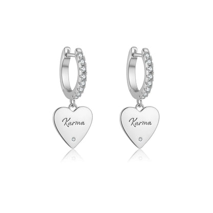Karma Love Heart Hoops
