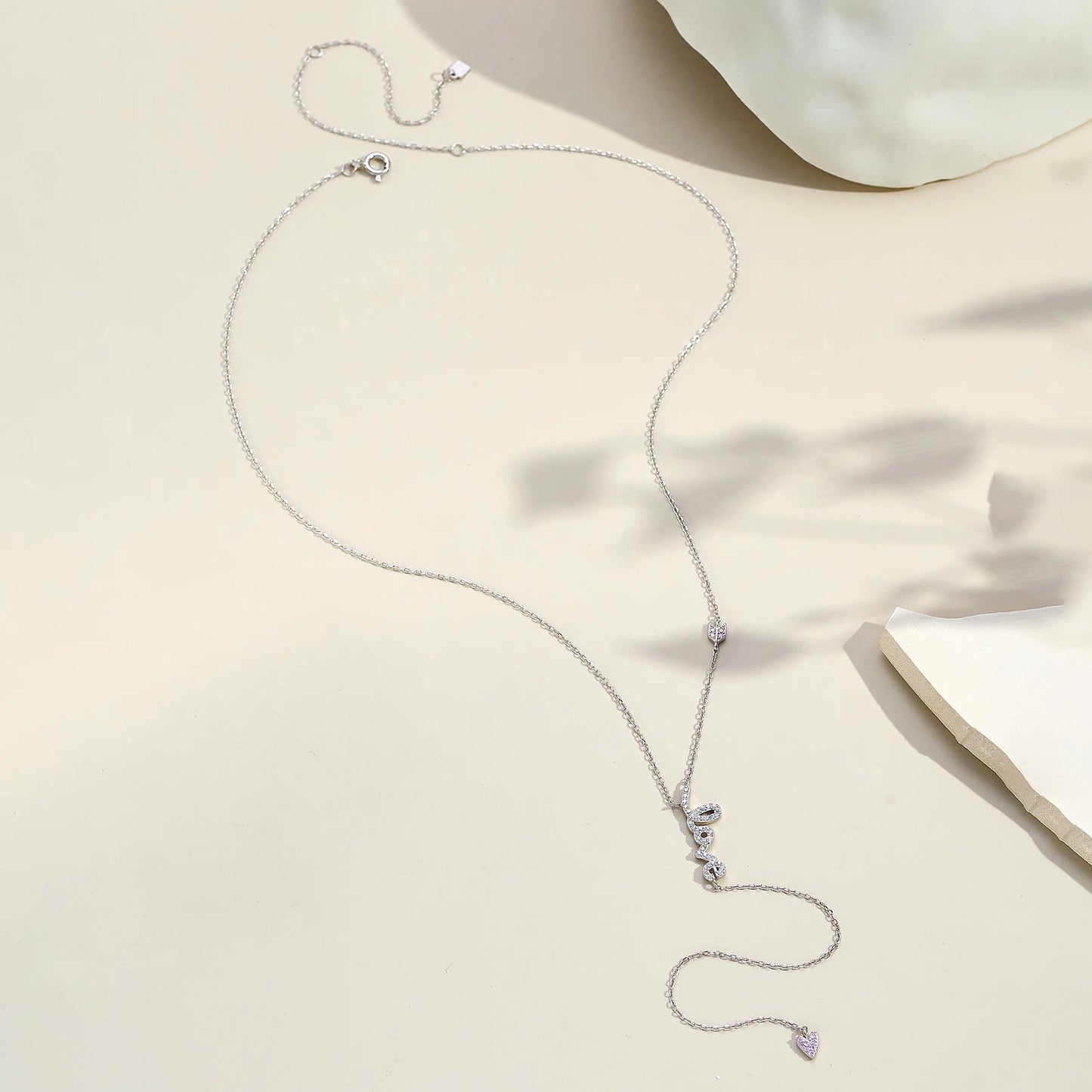 Rosé Heart Y-Necklace