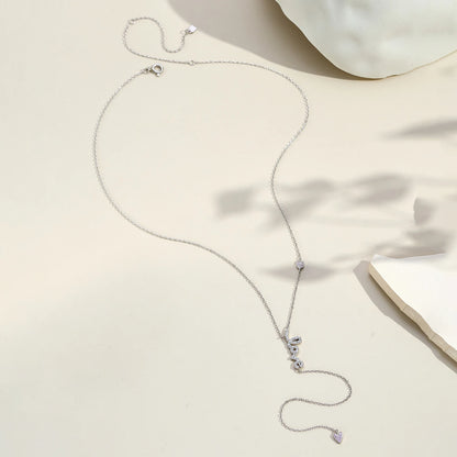 Rosé Heart Y-Necklace