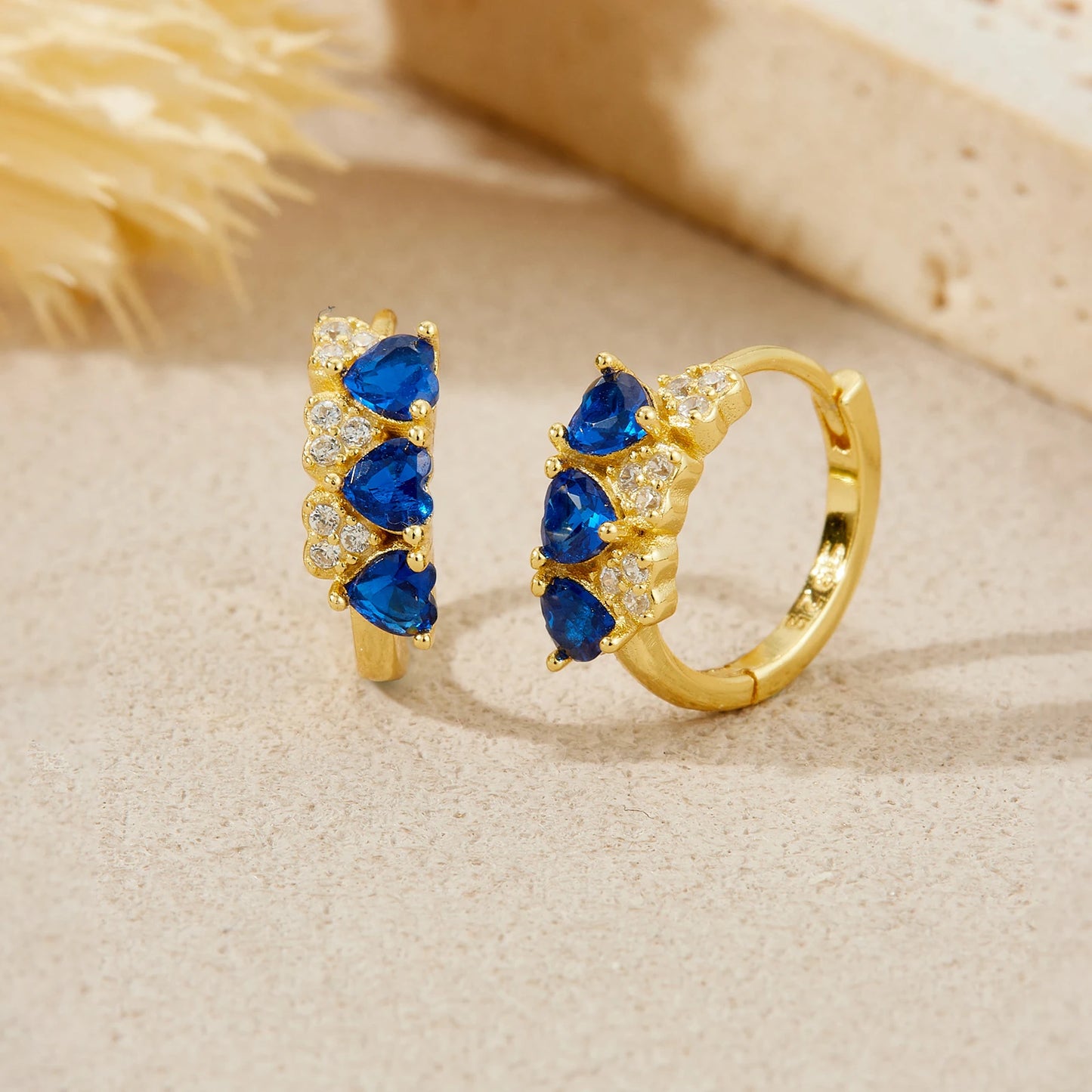 Midnight Sapphire Hoop Earrings