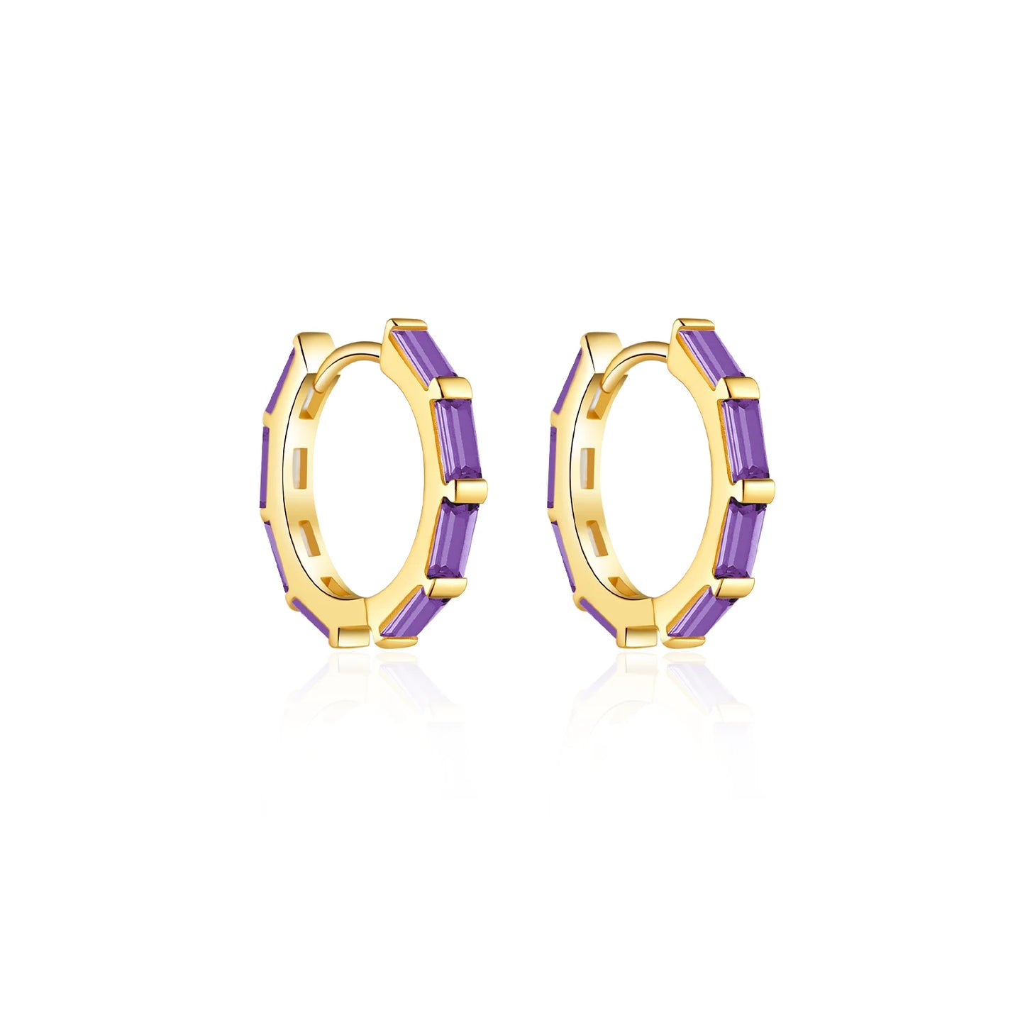 Crimson Glow Huggie Earrings