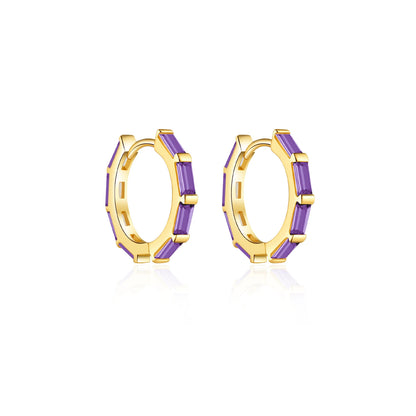 Crimson Glow Huggie Earrings