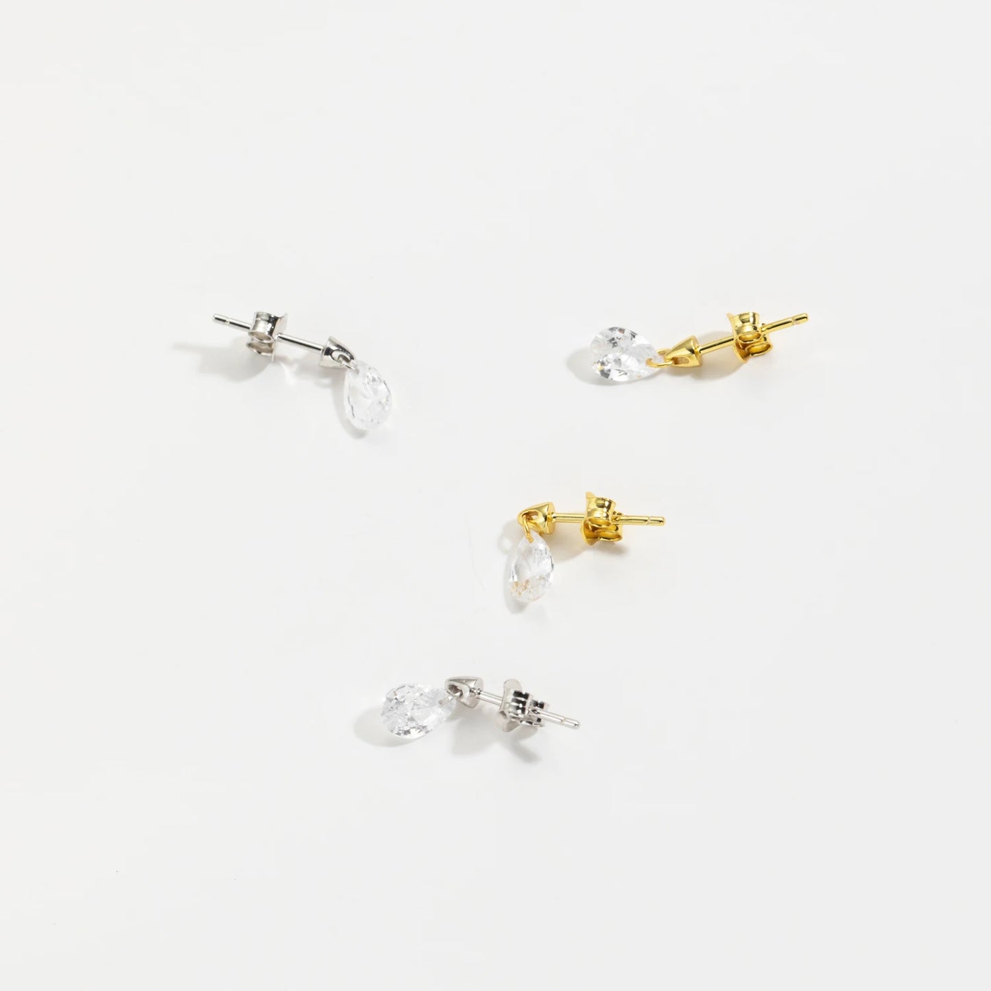 Golden Drop Stud Earrings