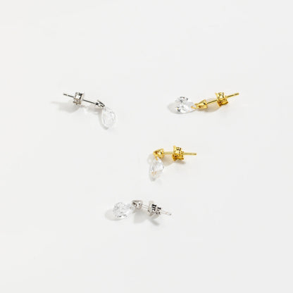 Golden Drop Stud Earrings