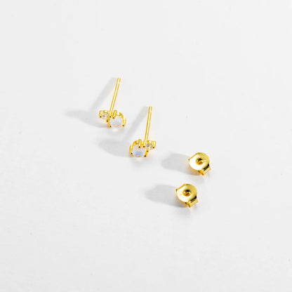 Lunar Glow Moonstone Stud Earrings