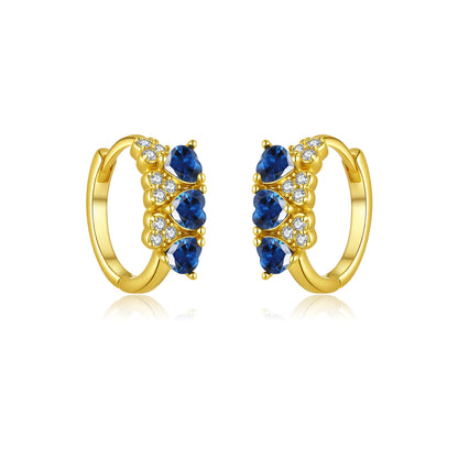 Midnight Sapphire Hoop Earrings