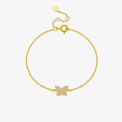 Women 925 Sterling Silver Clear Zircon Butterfly Chain Bracelet Graceful Luxury Fine 2024 Valentiens Birthday Jewelry Solvana