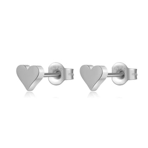925 Sterling Silver Gold  Heart Stud Solid Love Heart Stud Earring Clips Piercing Pendiente Fine Jewelry Solvana