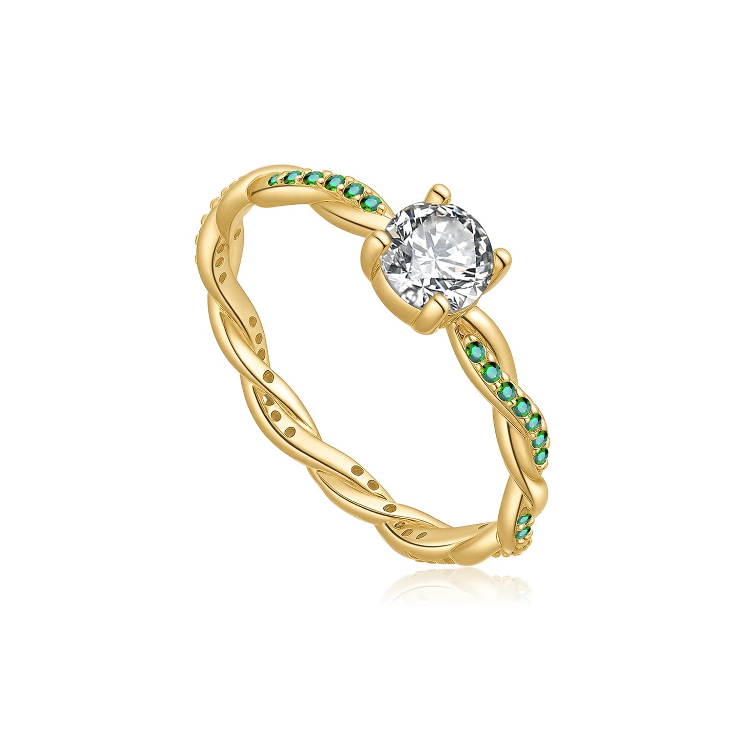 Emerald Twist Stack Ring