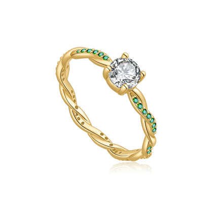 Emerald Twist Stack Ring