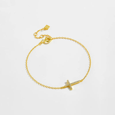 925 Sterling Silver Cross Pendant CZ Zircon Bracelet Chain 2024 Classical New Luxury Fine Gift Jewelry for Women Solvana