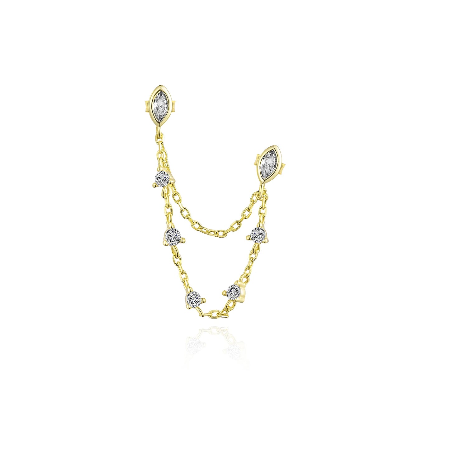 The Golden Drop Stud Earrings