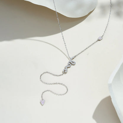 Rosé Heart Y-Necklace
