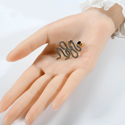 Golden Serpent Drop Earrings