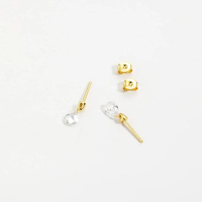 Golden Drop Stud Earrings