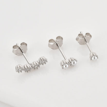 White Tide 3-Piece Stud Earring Set