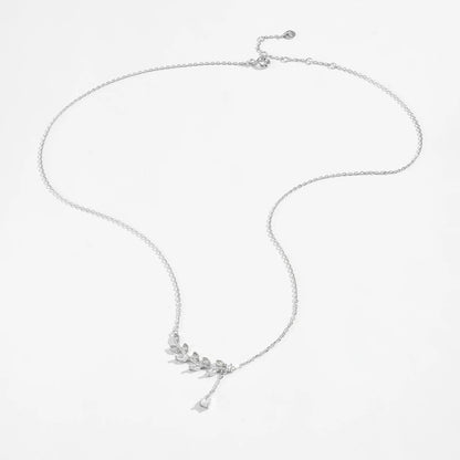 Crystal Leaffall Pendant Necklace