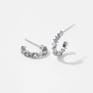 925 Sterling Silver Gold 18mm Climber Stud Earring Fine Thread Ear Pin Luxury Crystal CZ Zircon PiercingJewelry Solvana