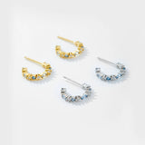 925 Sterling Silver Gold 18mm Climber Stud Earring Fine Thread Ear Pin Luxury Crystal CZ Zircon PiercingJewelry Solvana