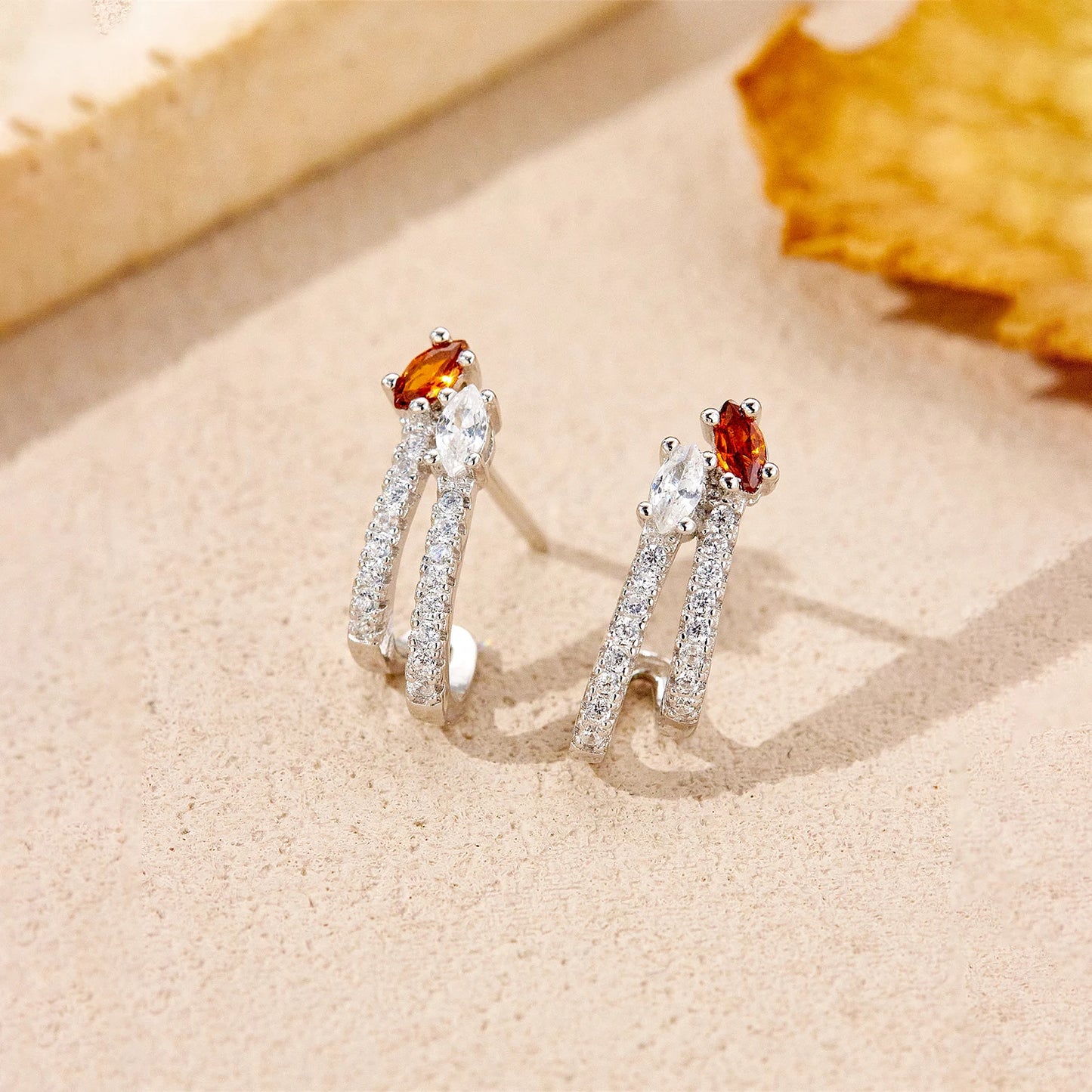 Ember Marquise Stud Earrings
