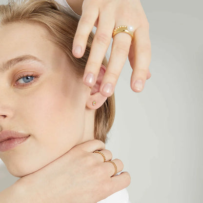 Lunar Glow Moonstone Stud Earrings