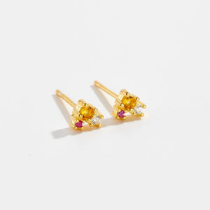 925 Sterling Silver Gold 18mm Climber Stud Earring Fine Thread Ear Pin Luxury Crystal CZ Zircon PiercingJewelry Solvana
