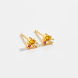 925 Sterling Silver Gold 18mm Climber Stud Earring Fine Thread Ear Pin Luxury Crystal CZ Zircon PiercingJewelry Solvana