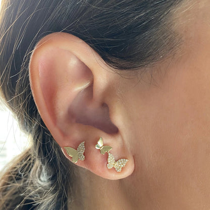 Golden Butterfly Studs