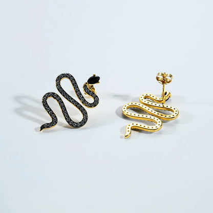 Golden Serpent Drop Earrings