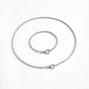 925 Silver Heart Link Jewelry Set,CZ Studded Necklace & Bracelet, Gift for Women,Gift Box Included,Elegant Everyday Wear Solvana