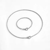 925 Silver Heart Link Jewelry Set,CZ Studded Necklace & Bracelet, Gift for Women,Gift Box Included,Elegant Everyday Wear Solvana