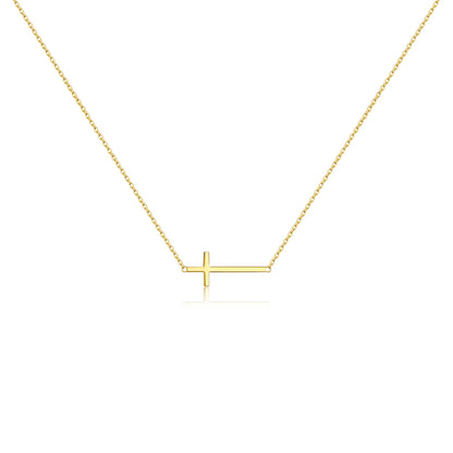 Graceful Sideway Cross Necklace