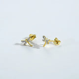 925 Sterling Silver Split Plating Butterfly Gold Animal Dragonfly Piercing Bees Pendientes Clips Fine Luxury Jewelry Solvana