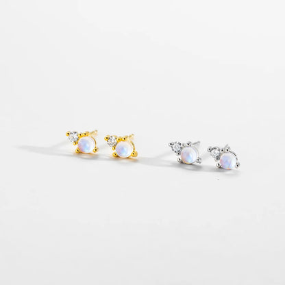 Lunar Glow Moonstone Stud Earrings