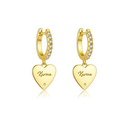 Karma Love Heart Hoops