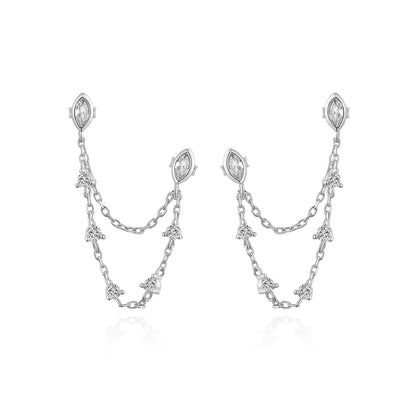 Golden Teardrop Chain Earrings