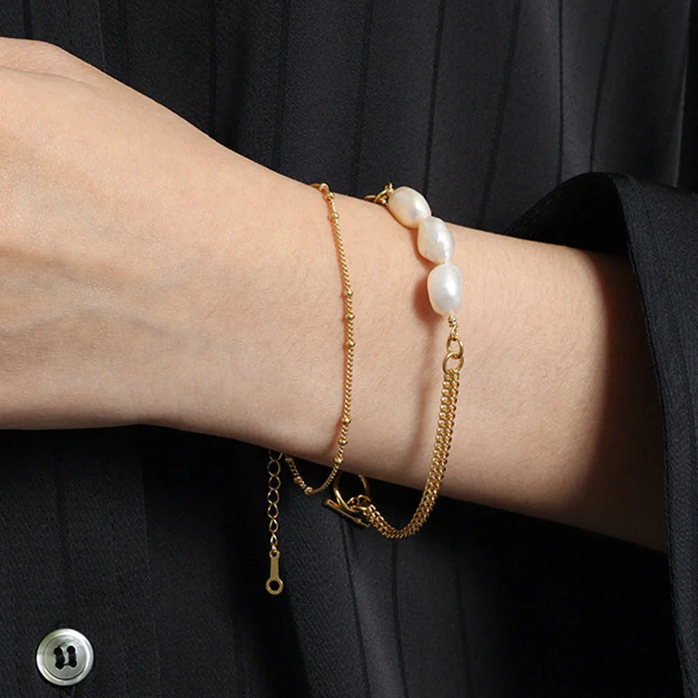 Celestial Pearl Charm Bracelet