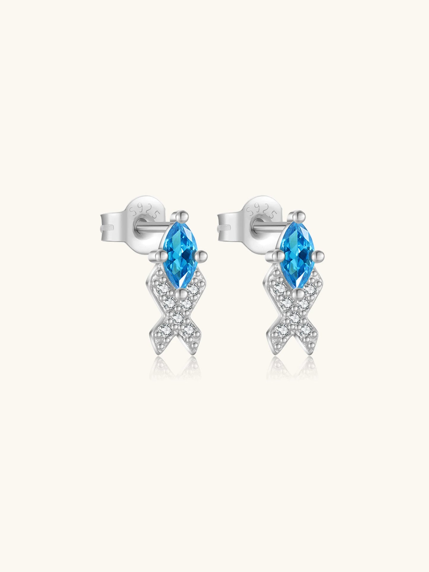 Azure Tide Fish Stud Earrings