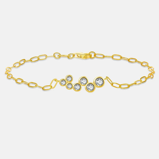 Solvana Starlit Zodiac Charm Bracelet – 925 Sterling Silver CZ Crystal Chain