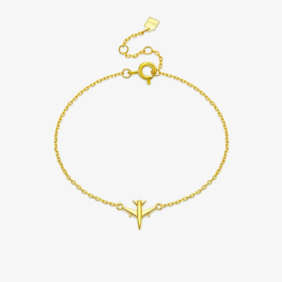 925 Sterling Silver Aircraft Charm Chain Bracelet Luxury Plain Women 2024 New Arrivals Trendy Simple Fine Jewelry Gift Solvana
