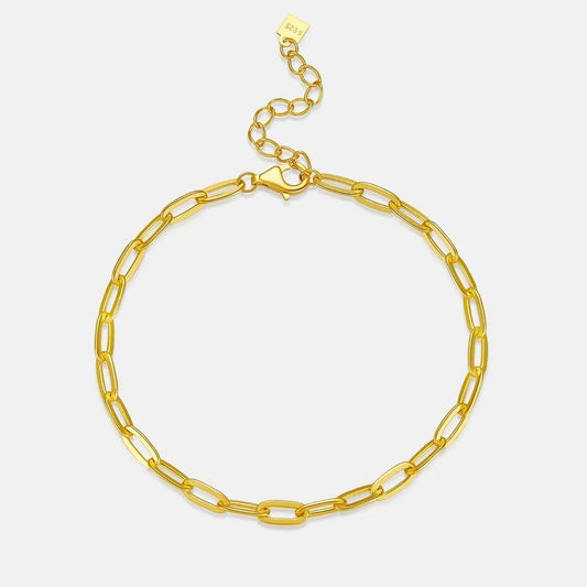 Zodiac Edge Chain Bracelet – 925 Sterling Silver Gold-Plated Horoscope Bangle